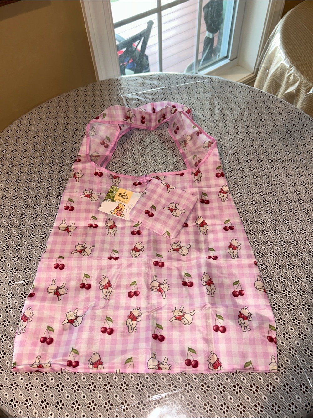 Winnie the Pooh& Cherry Pink Foldable Tote Bag